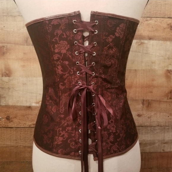 Brown Paisley Corset - Picture 2 of 2